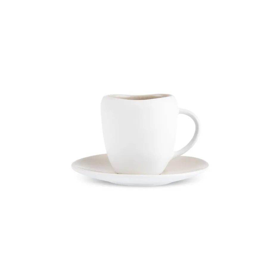 Karaca Mokka & Espressotassen Set-Cupid Kaffee-Tassenset für 1 Personen 90 ml Beıge Weıß