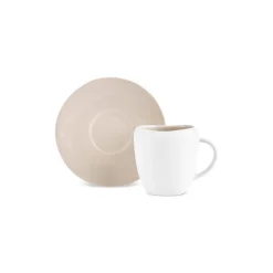 Karaca Mokka & Espressotassen Set-Cupid Kaffee-Tassenset für 1 Personen 90 ml Beıge Weıß