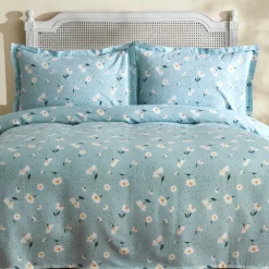 Karaca Tagesdecke Set-Daisy 100% Baumwolle Doppelbett Deckenbezug Set, Mint