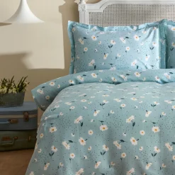 Karaca Tagesdecke Set-Daisy 100% Baumwolle Doppelbett Deckenbezug Set, Mint