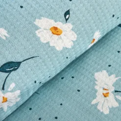 Karaca Tagesdecke Set-Daisy 100% Baumwolle Doppelbett Deckenbezug Set, Mint