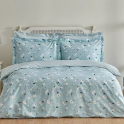 Karaca Bettwäsche-Daisy 100% Baumwolle Doppel Bettbezug Set, Mint