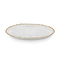 Karaca Kuchenplatte-Dalia Gold Dessert-Set für 6 Personen, 7 teilig Klar