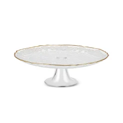 Karaca Kuchenplatte-Dalia Gold Dessert-Set für 6 Personen, 7 teilig Klar