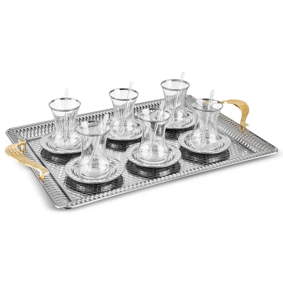 Karaca Teegläser Sets-Deniz 19-teiliges Teeservice Multıfarben