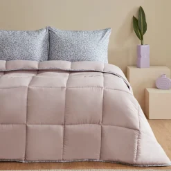 Karaca Kopfkissen & Bettdecken-Dexie Doppel Bettdecken Set, Rosa, 200x200, 50x70 cm
