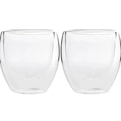 Karaca Gläser-Sets-Doppelwand Borosilikat Glas Cappuccinotassen Set für 2 Personen Farblös
