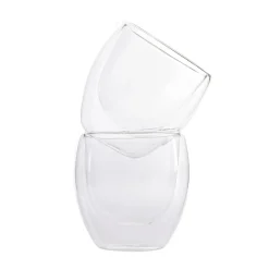 Karaca Gläser-Sets-Doppelwand Borosilikat Glas Cappuccinotassen Set für 2 Personen Farblös