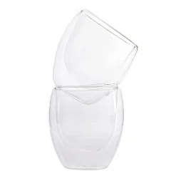 Karaca Gläser-Sets-Doppelwand Borosilikat Glas Latte Cup Set für 2 Personen 350 ml Farblös