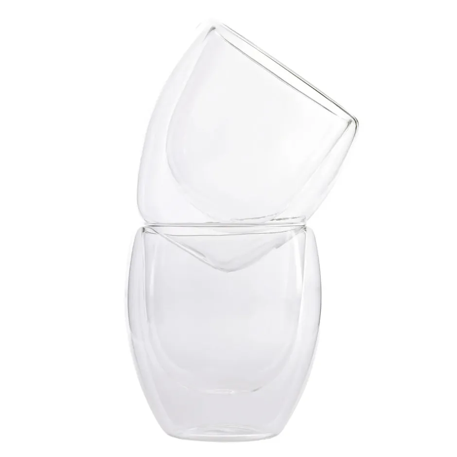Karaca Gläser-Sets-Doppelwand Borosilikat Glas Latte Cup Set für 2 Personen 350 ml Farblös