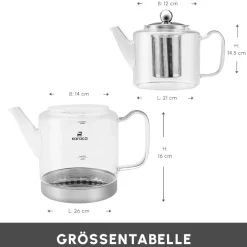 Karaca Teekannen-Dora Glas-Teekanne XL Farblös