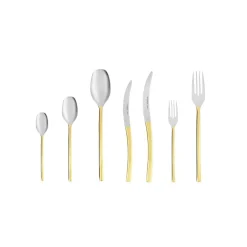Karaca Bestecksets Für 12 Personen-Dora 84-teiliges Besteck-Set 316+ Premium mit Schachtel Gold