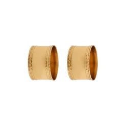 Karaca Serviette & Serviettenhalter-Dots 2-teiliges Serviettenring Gold