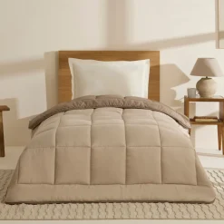 Karaca Kopfkissen & Bettdecken-Double Face Bettdecke Beige-Mocha 135X200 Beıge01