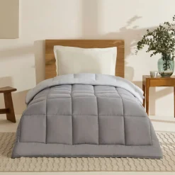 Karaca Kopfkissen & Bettdecken-Double Face Decke Anthrazit-Grau 135x200 Anthracıt01