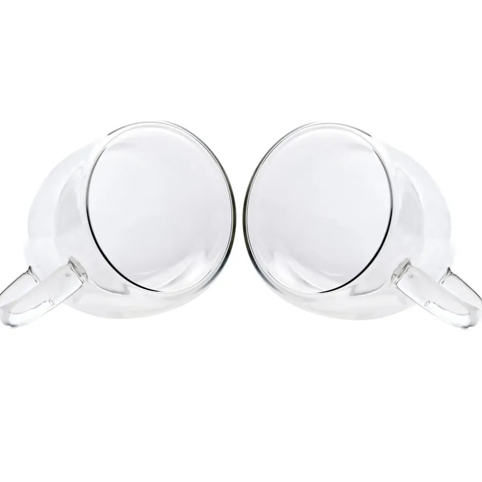 Karaca Gläser-Sets-Double Wall Borosilikat Glas Tassenset für 2 Personen 150 ml with Handle Farblös