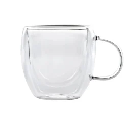 Karaca Gläser-Sets-Double Wall Borosilikat Glas Tassenset für 2 Personen 150 ml with Handle Farblös