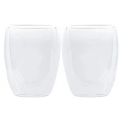 Karaca Gläser-Sets-Double Wall Borosilikat Glas Tasse 2er Set 300 ml Farblös