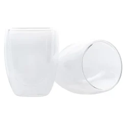 Karaca Gläser-Sets-Double Wall Borosilikat Glas Tasse 2er Set 300 ml Farblös