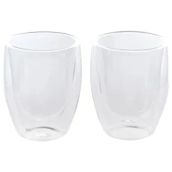 Karaca Gläser-Sets-Double Wall Borosilikat Glas Tasse 2er Set 300 ml Farblös
