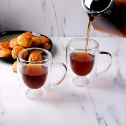 Karaca Gläser-Sets-Double Wall Borosilikat Glas Tassenet für 2 Personen 300 ml Farblös