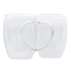 Karaca Gläser-Sets-Double Wall Borosilikat Glas Tassenet für 2 Personen 300 ml Farblös