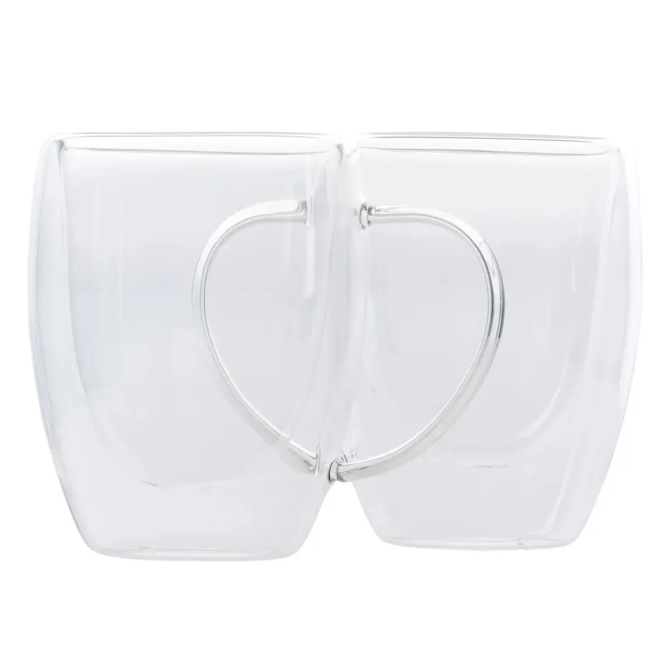 Karaca Gläser-Sets-Double Wall Borosilikat Glas Tassenet für 2 Personen 300 ml Farblös