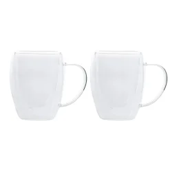 Karaca Gläser-Sets-Double Wall Borosilikat Glas Tassenet für 2 Personen 300 ml Farblös