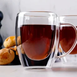 Karaca Gläser-Sets-Double Wall Borosilikat Glas Tassenet für 2 Personen 300 ml Farblös