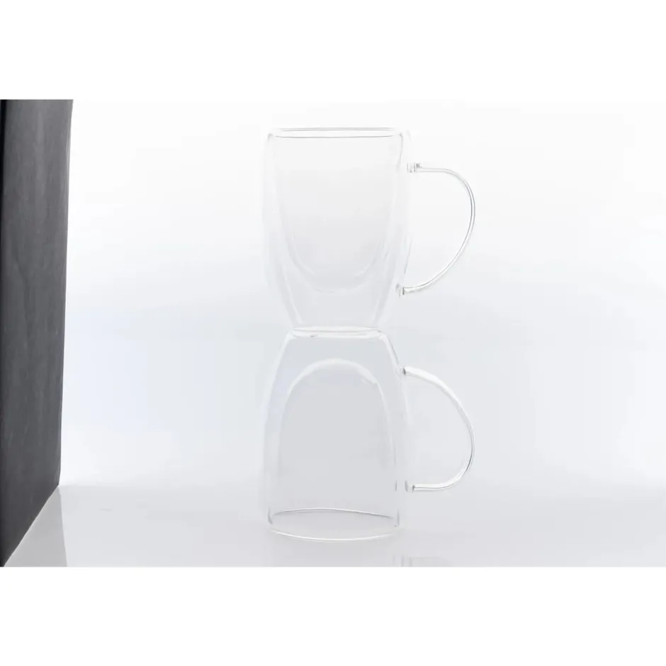 Karaca Gläser-Sets-Double Wall Borosilikat Glas Tassenet für 2 Personen 300 ml Farblös