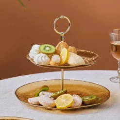Karaca Kuchenplatte-Dune 7-teiliges Dessertset Braun01