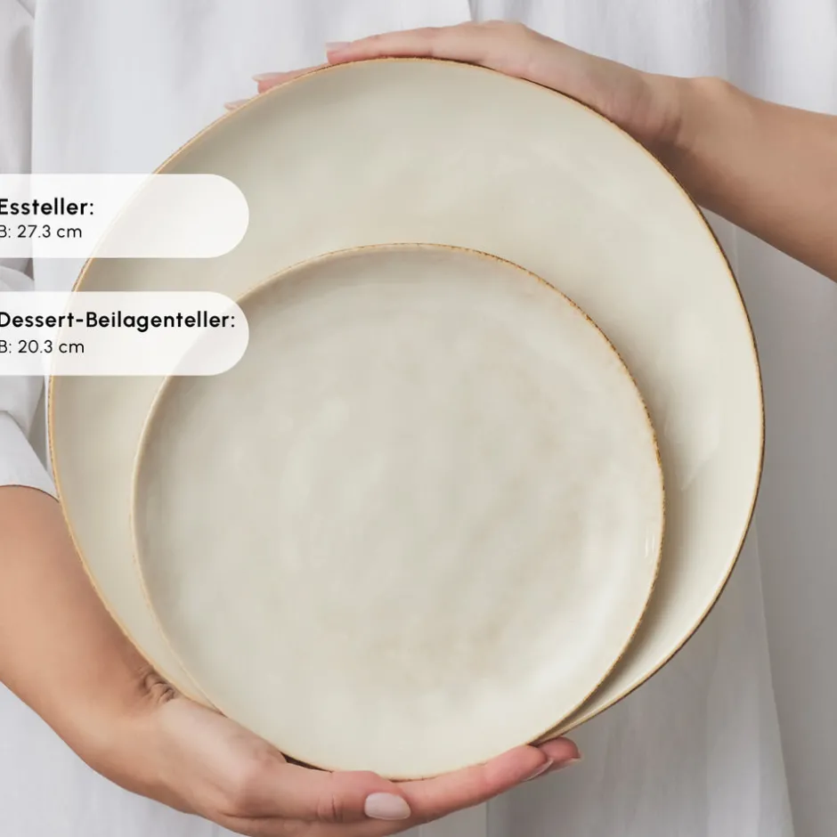Karaca Tafelservice Für 12 Personen-Earth Collection Aria 55-teiliges Tafelservice für 12 Personen Beige Beıge01