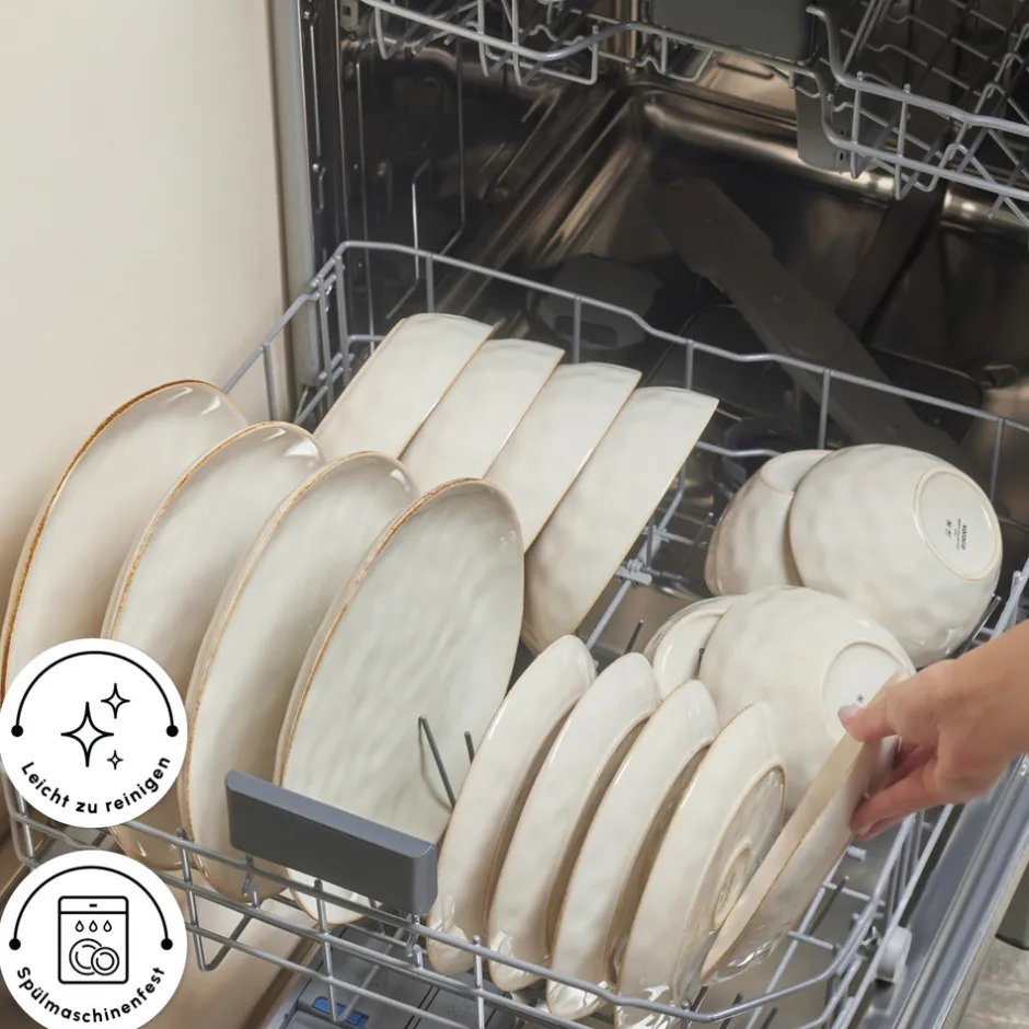 Karaca Tafelservice Für 12 Personen-Earth Collection Aria 55-teiliges Tafelservice für 12 Personen Beige Beıge01