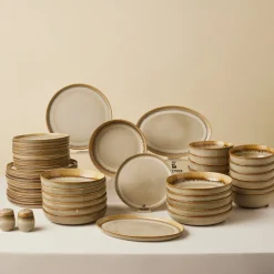 Karaca Tafelservice Für 12 Personen-Earth Collection Earthy Light Reactive 52-Teiliges 12-Personen Geschirrset Multıfarben