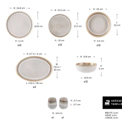 Karaca Tafelservice Für 12 Personen-Earth Collection Earthy Light Reactive 52-Teiliges 12-Personen Geschirrset Multıfarben