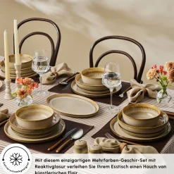 Karaca Tafelservice Für 12 Personen-Earth Collection Earthy Light Reactive 52-Teiliges 12-Personen Geschirrset Multıfarben