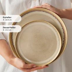 Karaca Tafelservice Für 12 Personen-Earth Collection Earthy Light Reactive 52-Teiliges 12-Personen Geschirrset Multıfarben