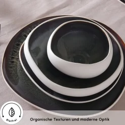 Karaca Tafelservice Für 12 Personen-Earth Collection Galactic 55-teiliges Tafelservice für 12 Personen – Weiß Beyaz