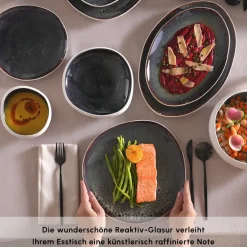 Karaca Tafelservice Für 12 Personen-Earth Collection Galactic 55-teiliges Tafelservice für 12 Personen – Weiß Beyaz