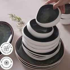Karaca Tafelservice Für 12 Personen-Earth Collection Galactic 55-teiliges Tafelservice für 12 Personen – Weiß Beyaz