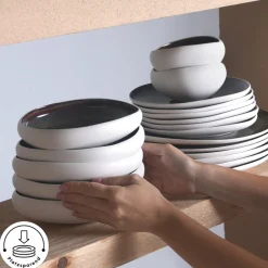 Karaca Tafelservice Für 12 Personen-Earth Collection Galactic 55-teiliges Tafelservice für 12 Personen – Weiß Beyaz