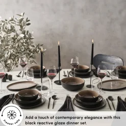 Karaca Tafelservice Für 12 Personen-Earth Collection Mercure 59-Teiliges 12-Personen Geschirrset Multıfarben
