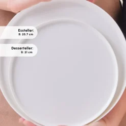 Karaca Tafelservice Für 12 Personen-Earth Collection Matte Glaze 55-teiliges 12-Personen Geschirrset Weıß01