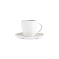 Karaca Mokka & Espressotassen Set-Earth Collection New Cupid Reactive Glaze Espresso Türkischer Kaffeetassen-Set, 90 ml, Für 1 Person, Beige-Weiß BEIGE WEISS