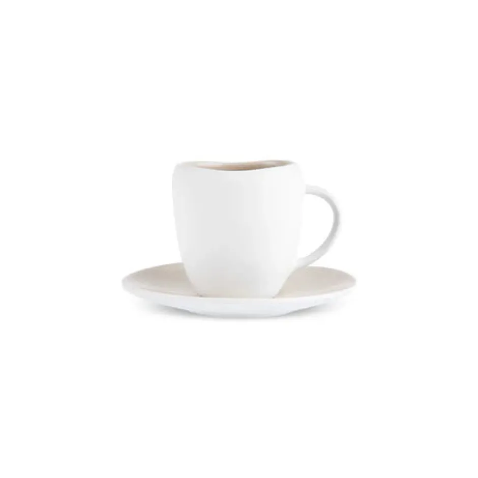 Karaca Mokka & Espressotassen Set-Earth Collection New Cupid Reactive Glaze Espresso Türkischer Kaffeetassen-Set, 90 ml, Für 1 Person, Beige-Weiß BEIGE WEISS