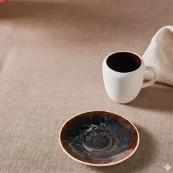 Karaca Mokka & Espressotassen Set-Earth Collection New Galactic 2-teiliges Espresso- und Türkischer-Kaffee-Set mit Reaktivglasur, 100 ml, Weiß EINZELPERSON