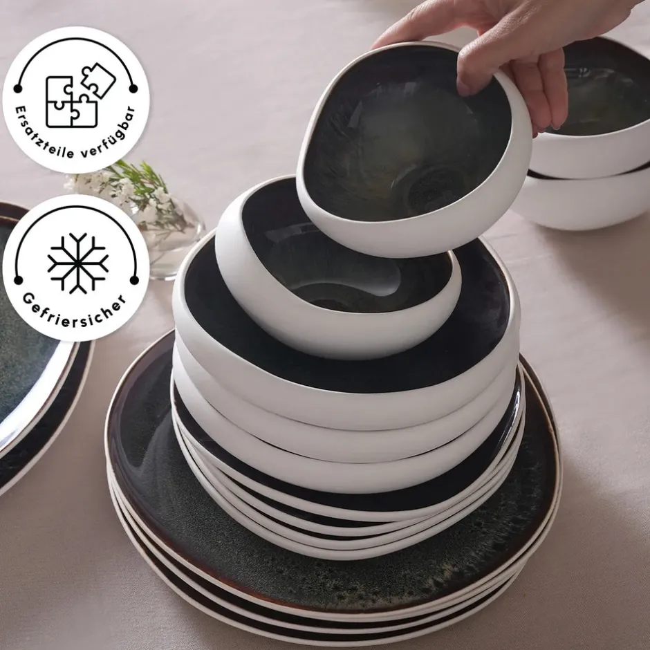 Karaca Tafelservice Für 12 Personen-Earth Collection New Galactic Weiß 59-Teiliges 12-Personen Geschirrset Weıß01