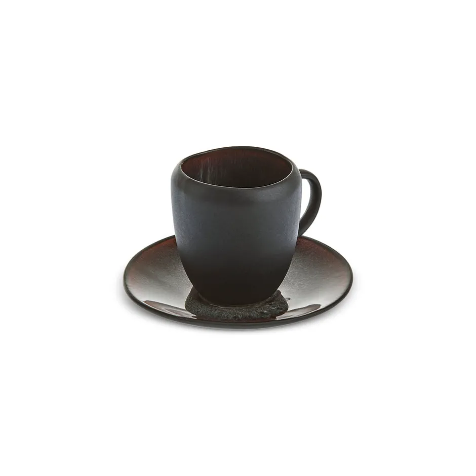 Karaca Mokka & Espressotassen Set-Earth Collection New Galactic, 2-teiliges Kaffeetassen-Set für 1 Personen, 100ML, Schwarz