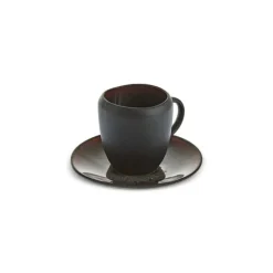 Karaca Mokka & Espressotassen Set-Earth Collection New Galactic 2-teiliges Espresso- und Türkischer-Kaffee-Set mit Reaktivglasur, 100 ml, Für eine Person, Schwarz EINZELPERSON
