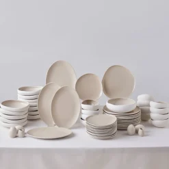 Karaca Tafelservice Für 12 Personen-Earth Collection New Cupid 59-Teiliges 12-Personen Geschirrset Creme01
